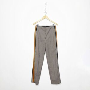 Sandro Straight-leg Checked Trousers houndstooth brown stripe womens 36 us 4